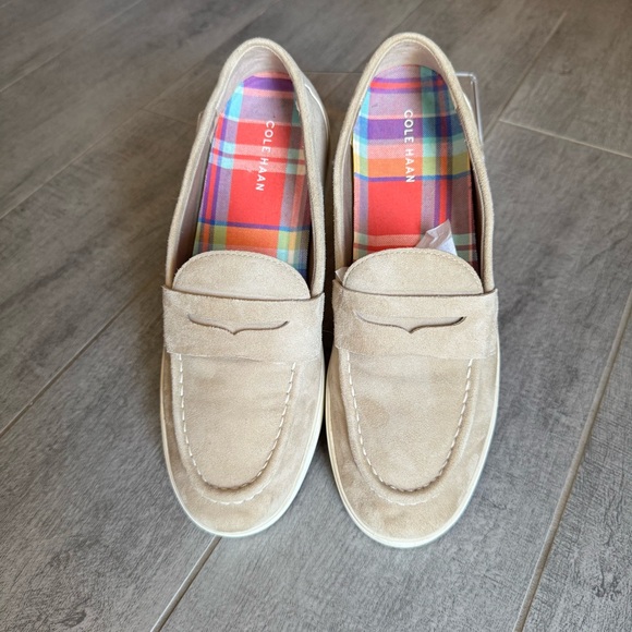 Cole Haan Beige Suede Loafers - Picture 2 of 6